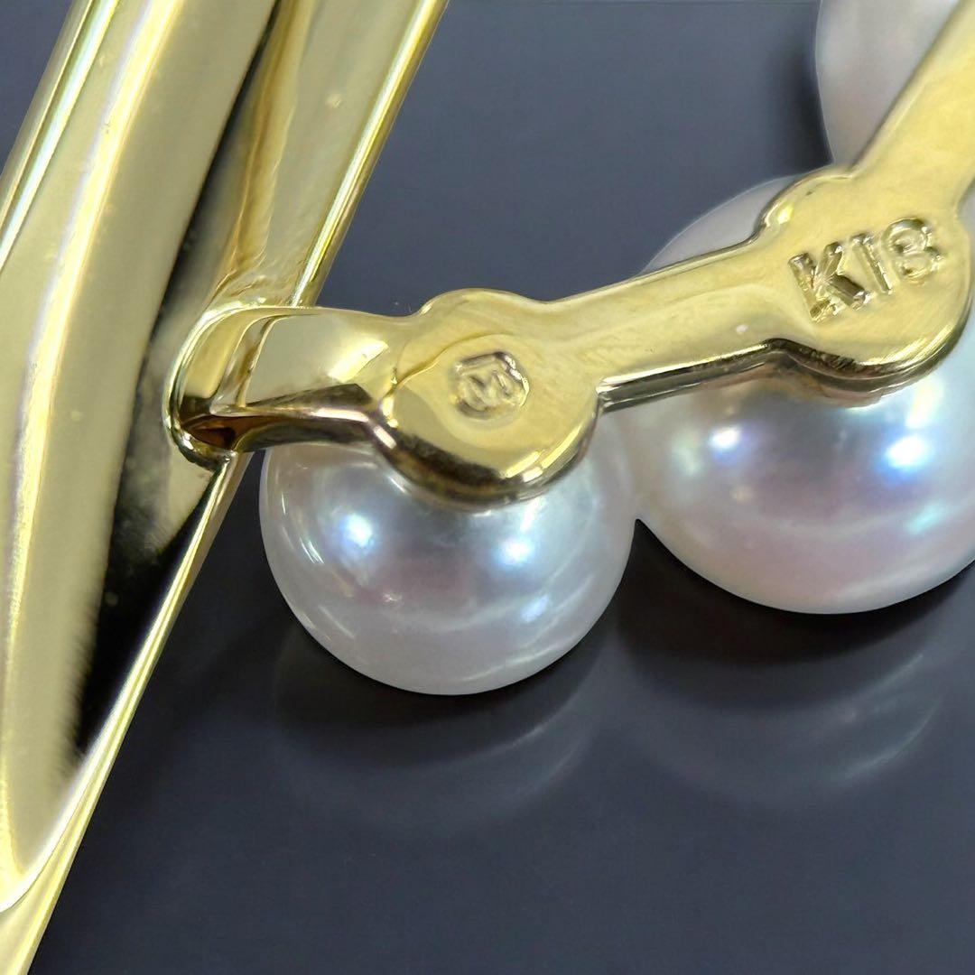 【未使用保管品】ミキモト K18 アコヤ　本真珠　パール　ブローチ