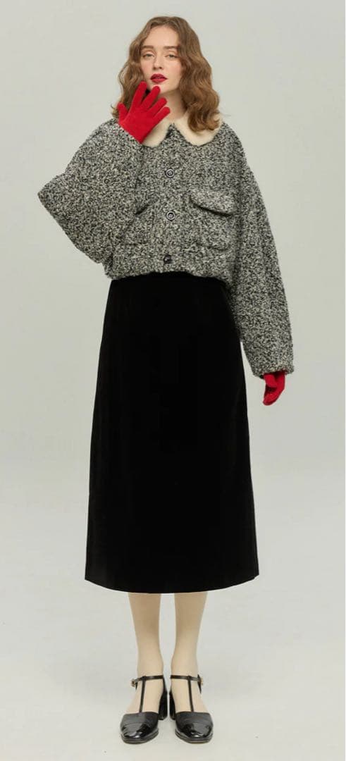 Tnewties 目と鼻と口を書き足してみた ドルマンスリーブジャケット XS