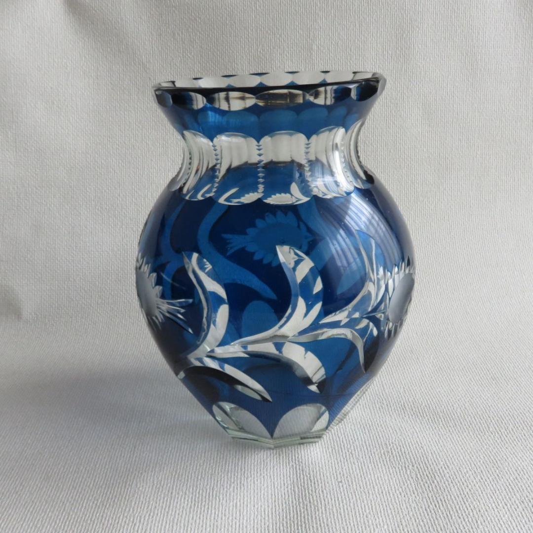 切子　花瓶　アンティーク