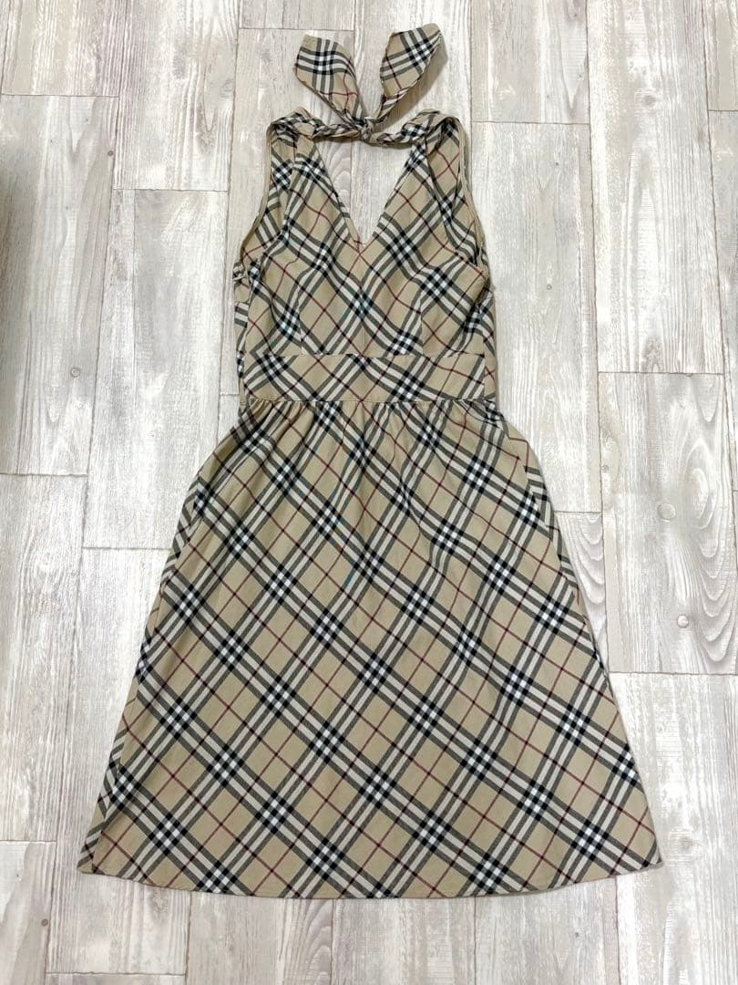 BURBERRY BLUELABEL ノースリーブワンピース リボンノバチェック