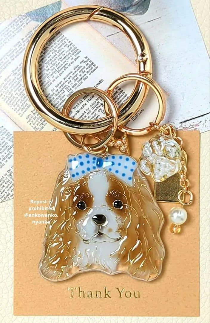 キャバリア　愛犬 ankoわんこシリーズ　バッグリング　犬　Dog