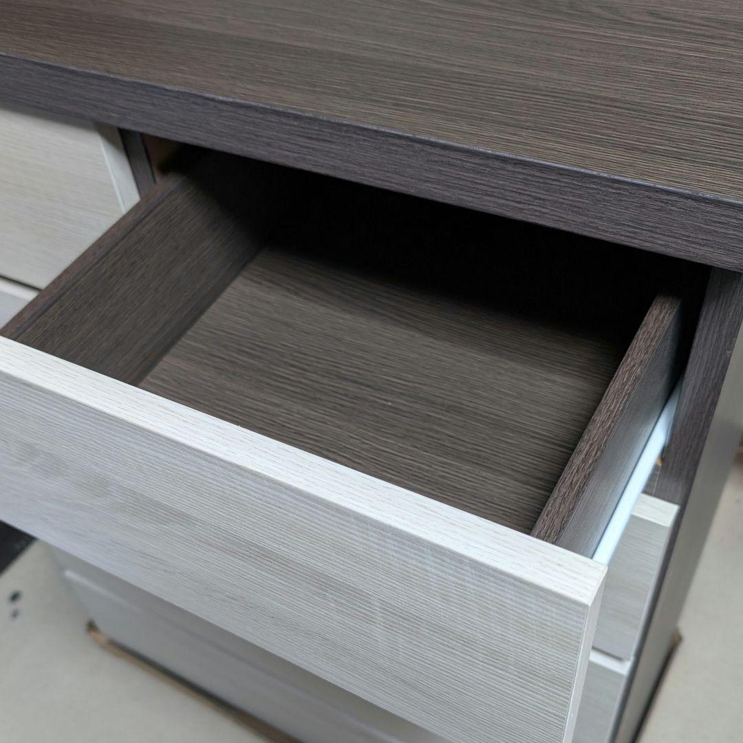 【新品未使用】 ホワイト ダークブラウン チェスト 5段 幅80cm