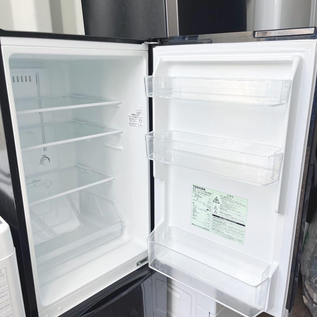 取付無料！東芝スタイリッシュブラック冷蔵庫 スタークリスタルドラム洗濯機