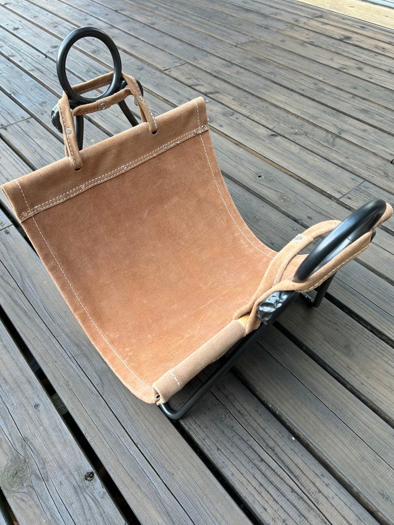 中古極上品　薪ストーブ用　ヴィンテージログラック&ログキャリー　薪置き