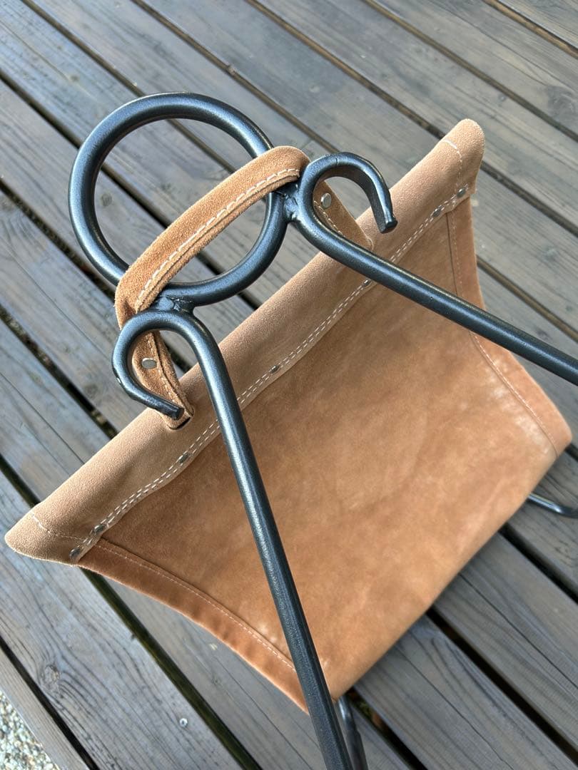 中古極上品　薪ストーブ用　ヴィンテージログラック&ログキャリー　薪置き