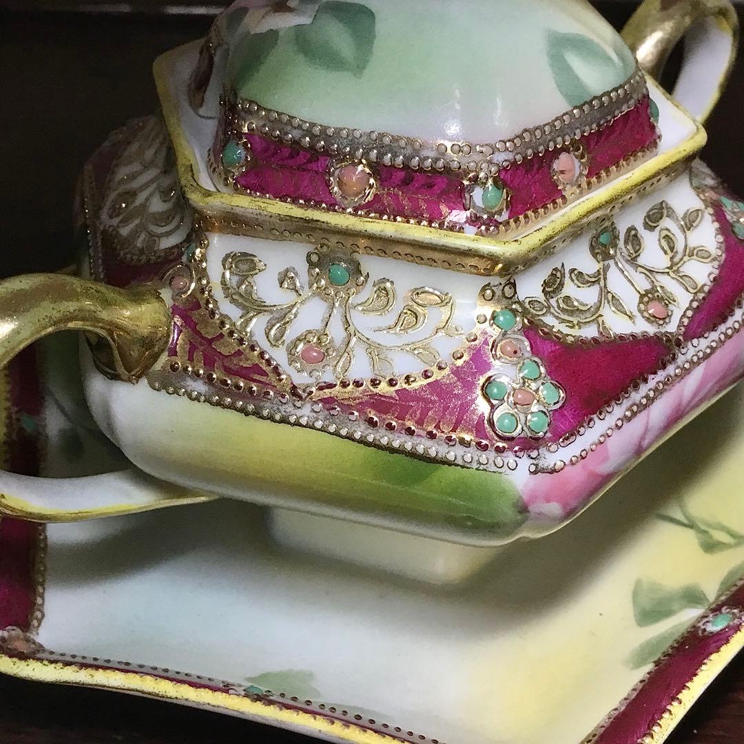 オールドノリタケ◆シュガーポット◆金彩 薔薇