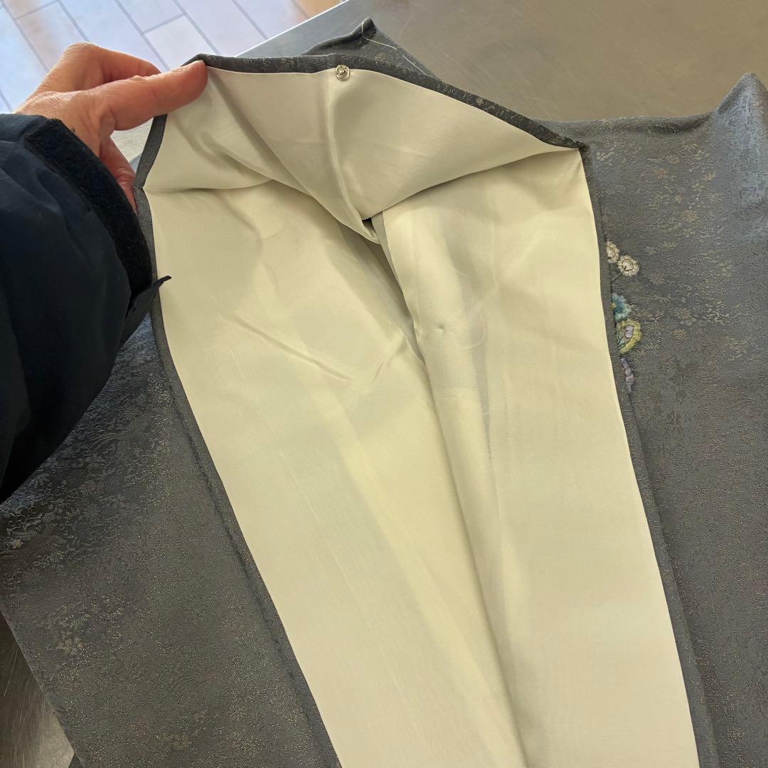 【上品】落ち着きカラー 花文様 付下げ風 着物