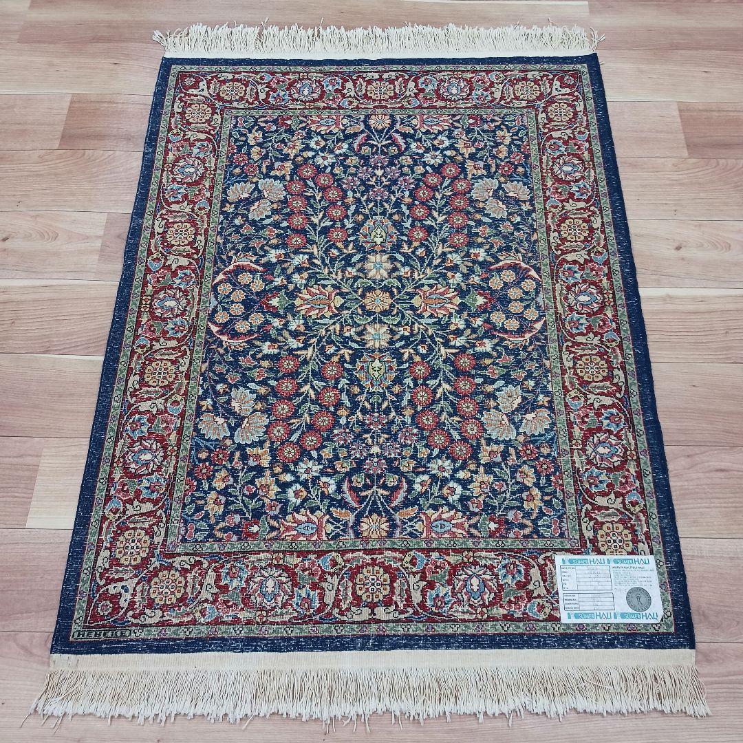 Y3136 トルコ ヘレケ絨毯 ウール 手織 ヘレケサイン 120×93㎝