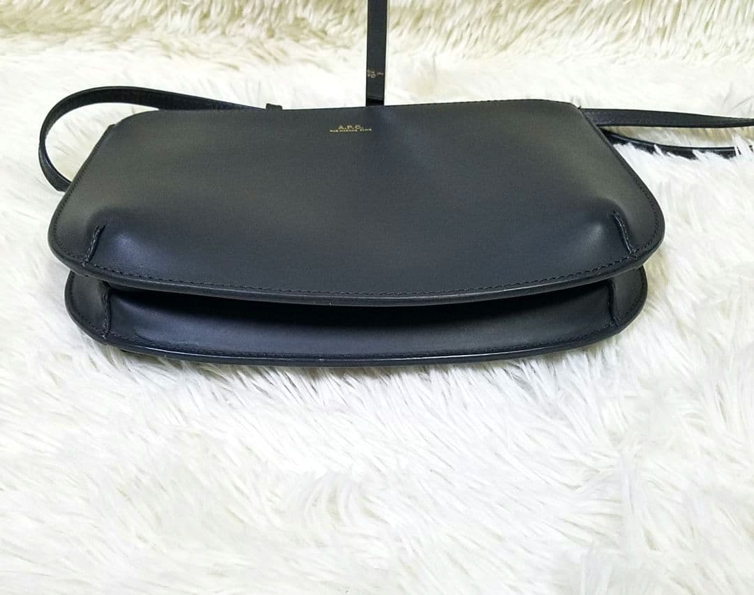 【極美品】A.P.C ショルダーバッグ ダブルポケット レザー グレー 保存袋