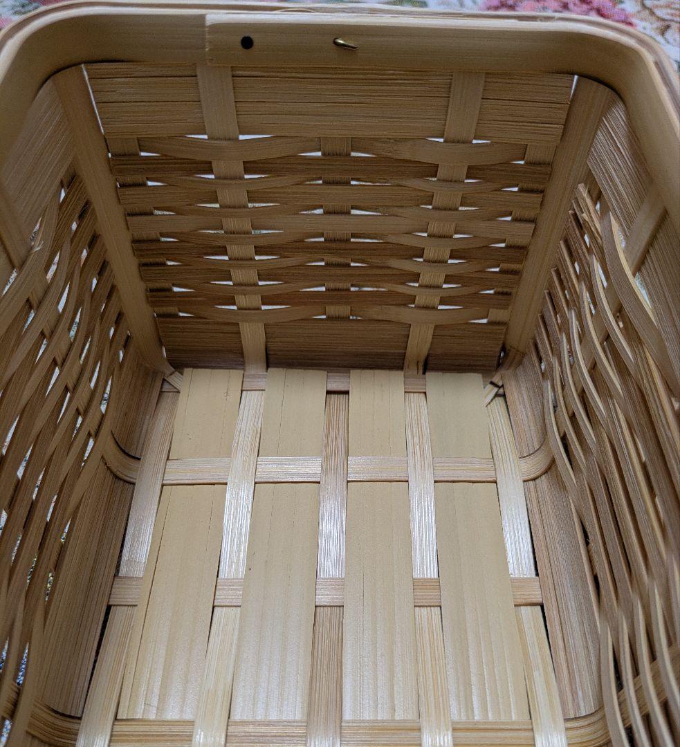 おしろ角物店　竹製 蓋付きバスケット（マスクケース）