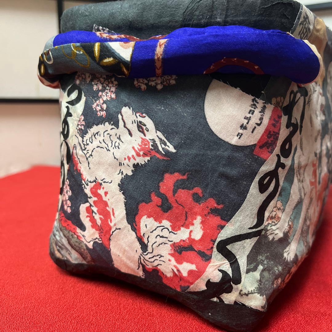 化け狐 妖 九尾 一閑張り バッグ かごバッグ ハンドバッグ 和 動物