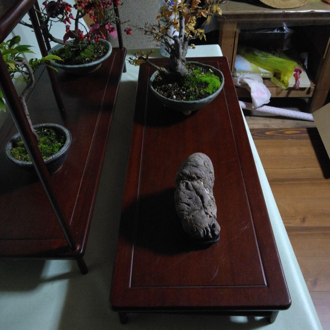 盆栽　棚飾り台　添え台付