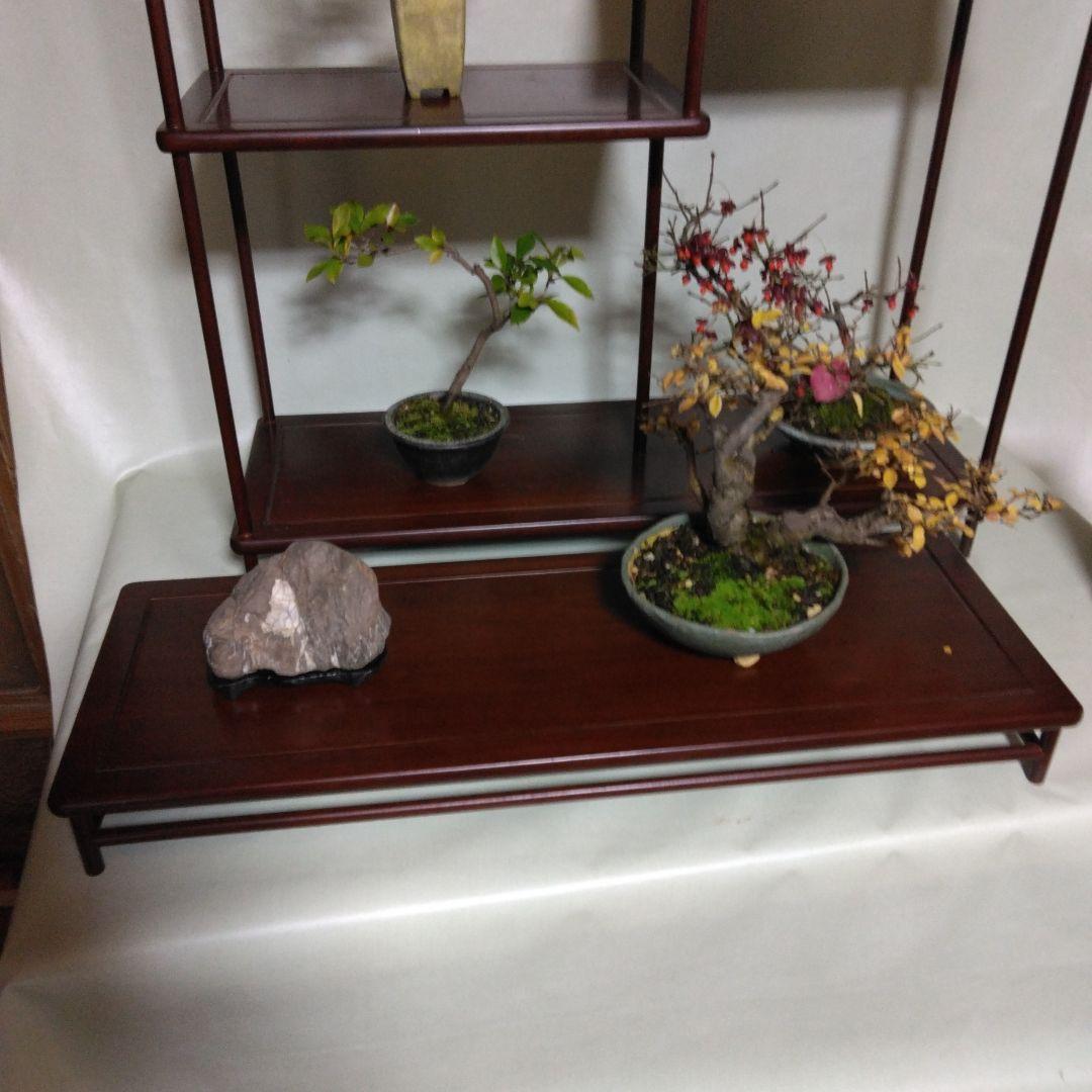 盆栽　棚飾り台　添え台付