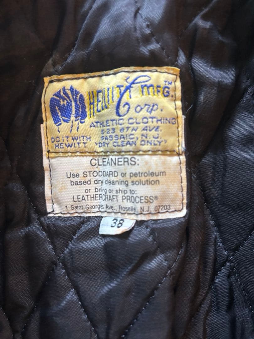 Hewitt スタジャン 90s 00s ヒューイット キルティング　黒　38