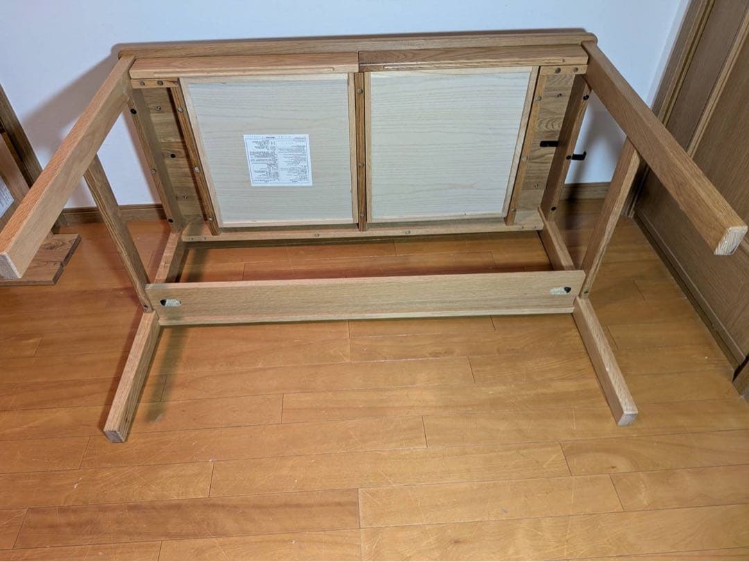 ■送料込■無印 MUJI オーク無垢材デスク 引出足元棚付 学習机 事務テーブル