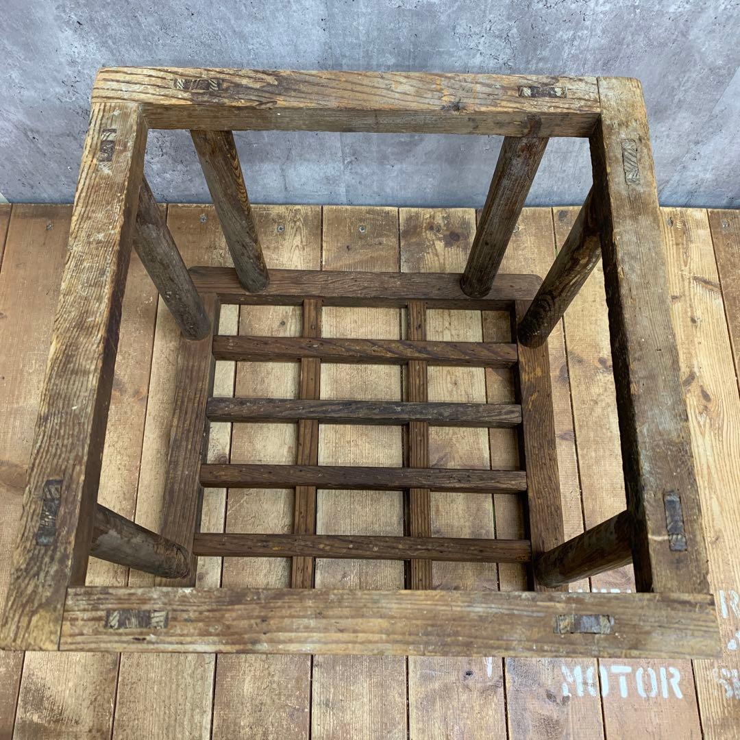 A-1 【古道具】ヴィンテージ 木製 櫓コタツ 格子台 花台 天然木 昭和レトロ