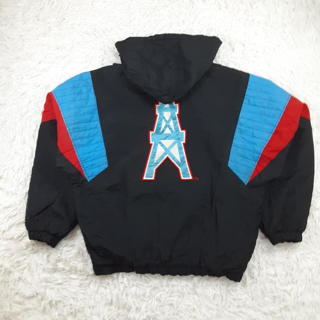 美品◎STARTER NFL OILERS プルオーバーナイロンジャケット 黒