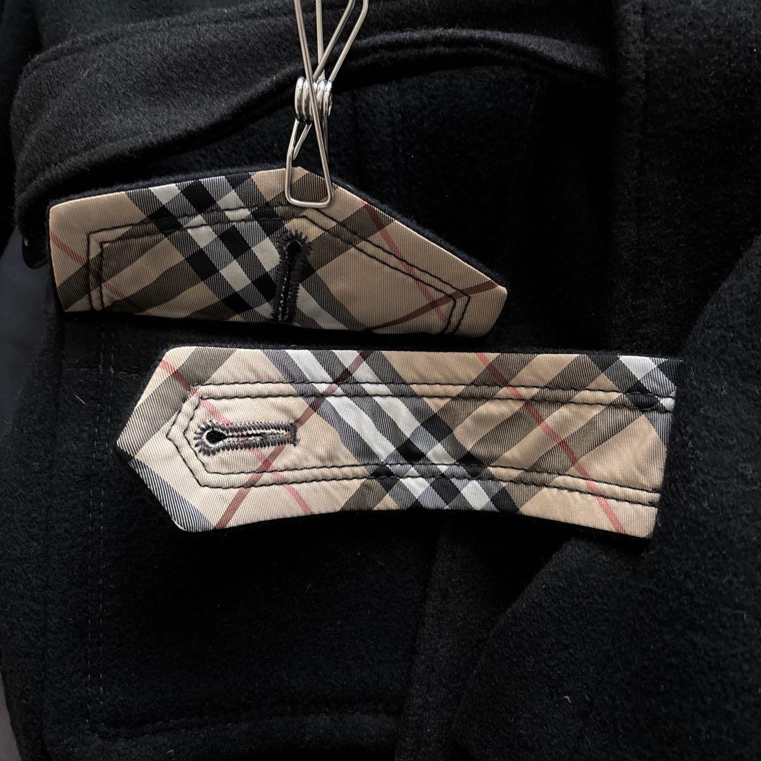 アンゴラ✨️バーバリーブルーレーベル ベルテッドコート 38 黒 ノバチェック