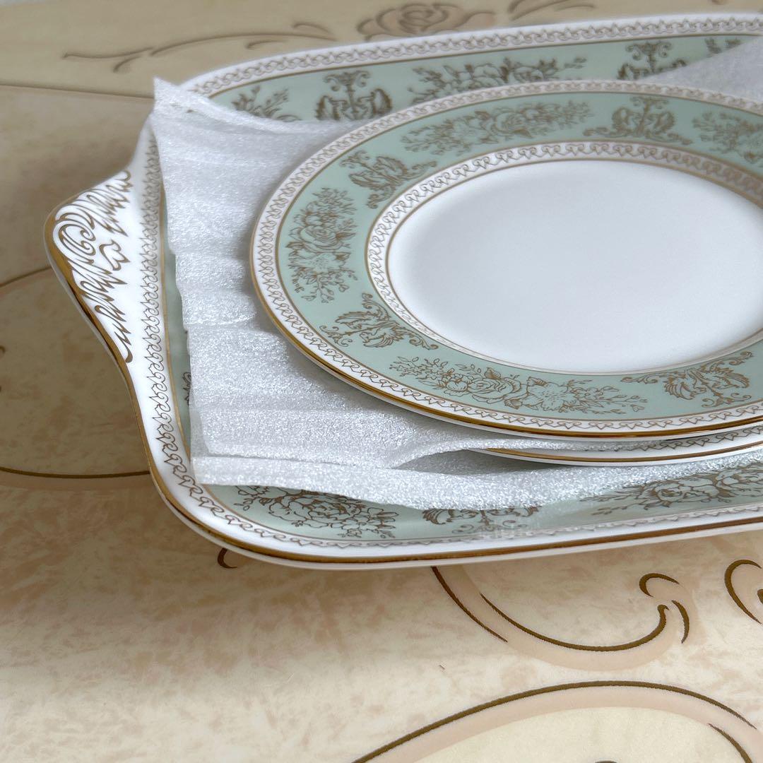 ウェッジウッド　コロンビア　セージグリーン　プレート　3点セット　大皿　ケーキ皿