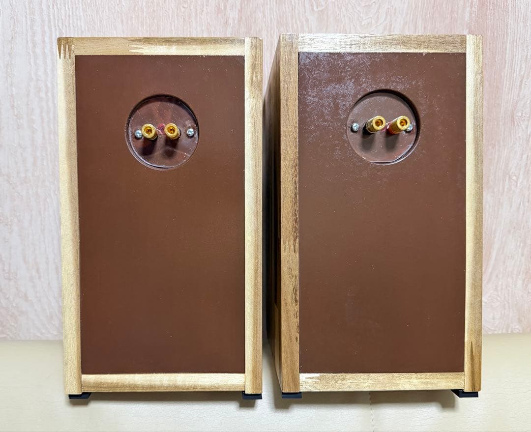 ブックシェルフ型2wayスピーカー （ペア）レッド/ウッド