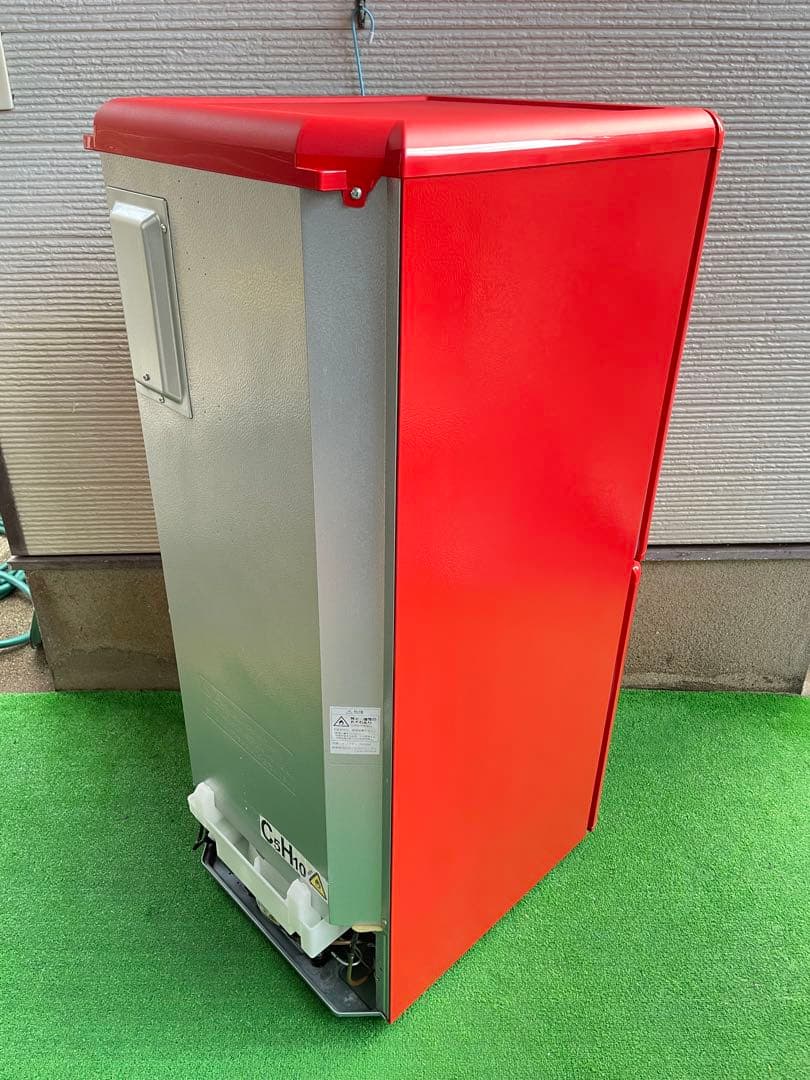 637極美品✨ エディオン レトロインバーターおしゃれレッド 2ドア冷蔵庫 単身