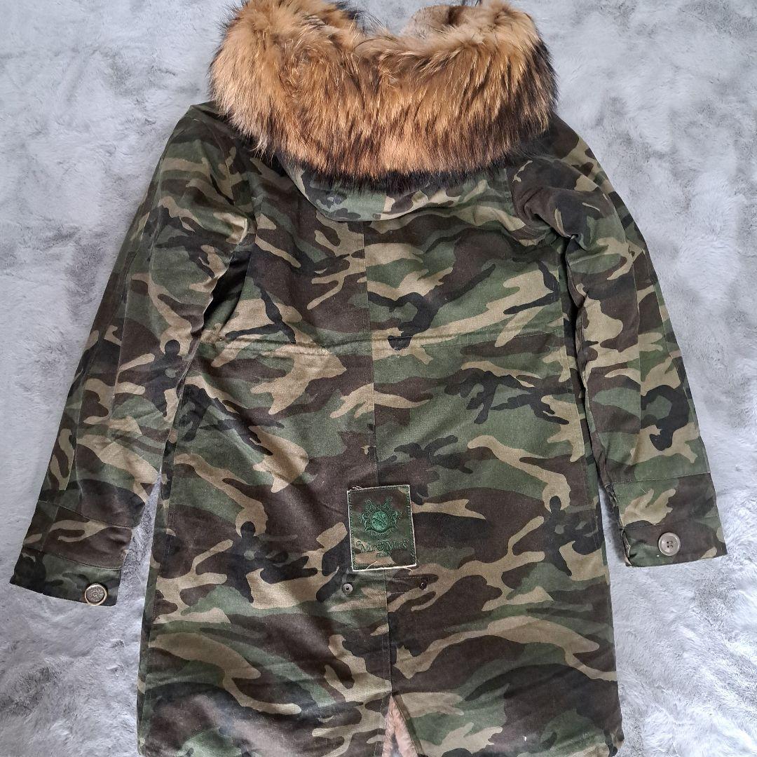 mr&mrs italy 総裏ボア カモフラ ミリタリーモッズコート フード