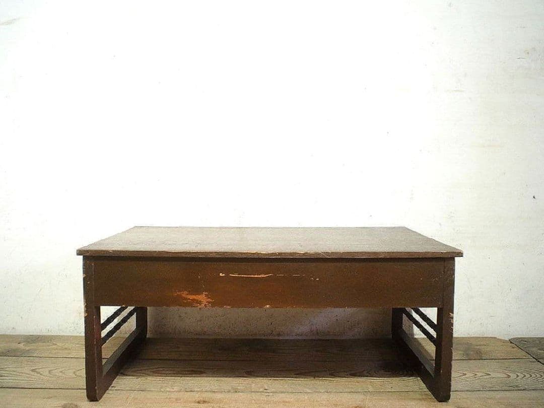 1280 ヴィンテージ　レトロな文机　ローテーブル　展示台　古家具　古道具　抽斗