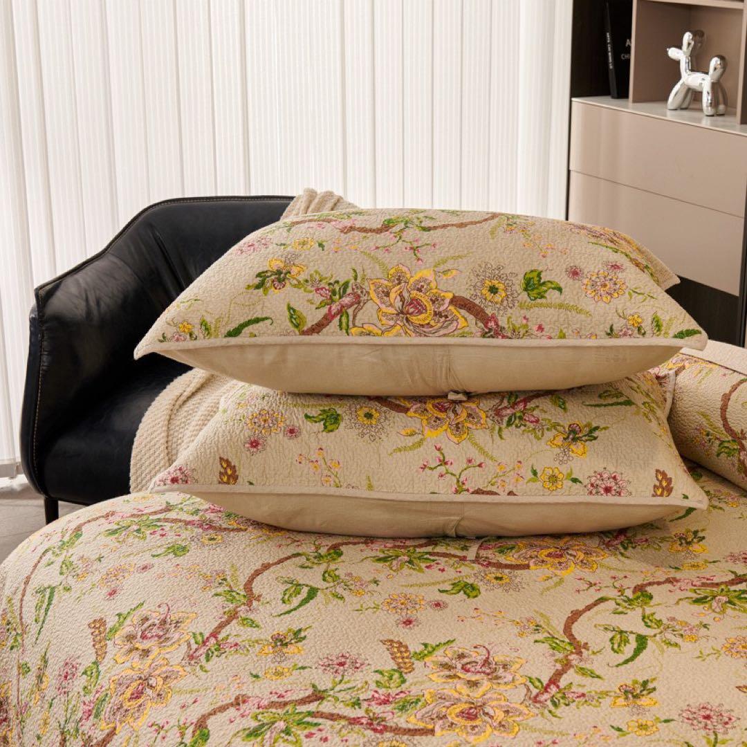 キルトベッドカバー3点セット綿マルチカバー キルティング MLD