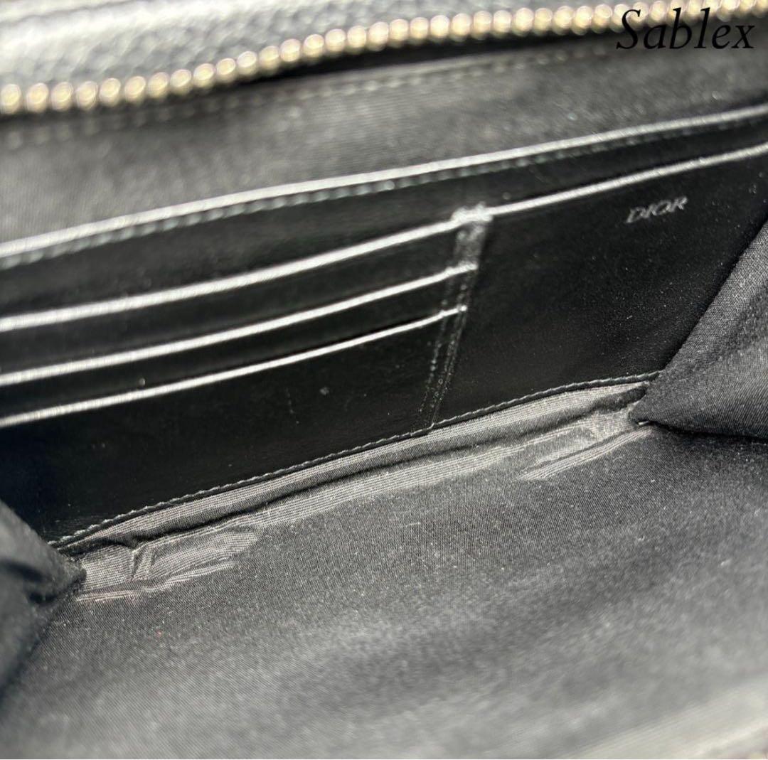 【超極美品】クリスチャンディオール オブリーク ジャガード ブラック レザー