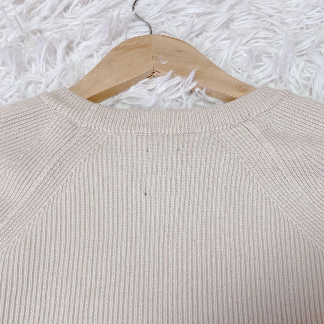BATONER ラグランスリーブ　リブ　ニット　セーター　ベージュ ウール 1