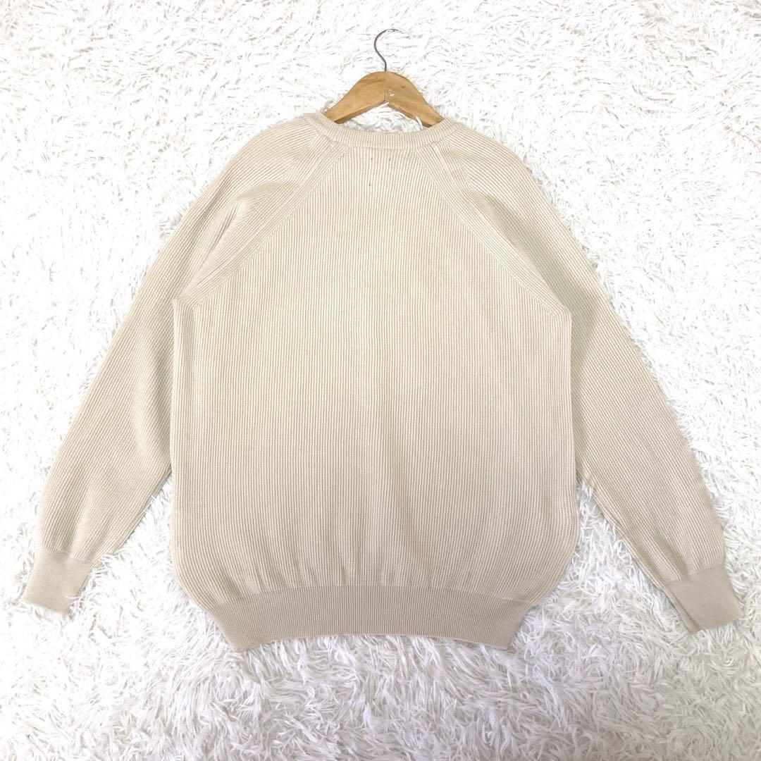 BATONER ラグランスリーブ　リブ　ニット　セーター　ベージュ ウール 1