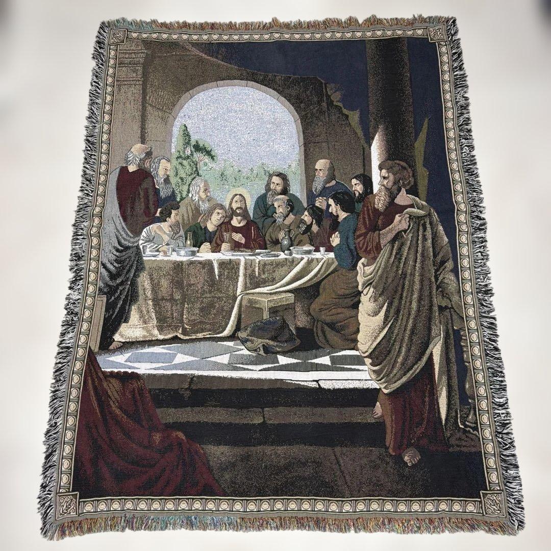 最後の晩餐　マルチカバー　ソファカバー　ヴィンテージラグ　165x128