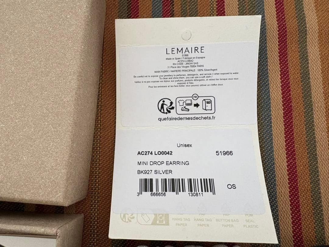 ⭐️新品　LEMAIRE MINI DROP EARRING シルバー925 片耳
