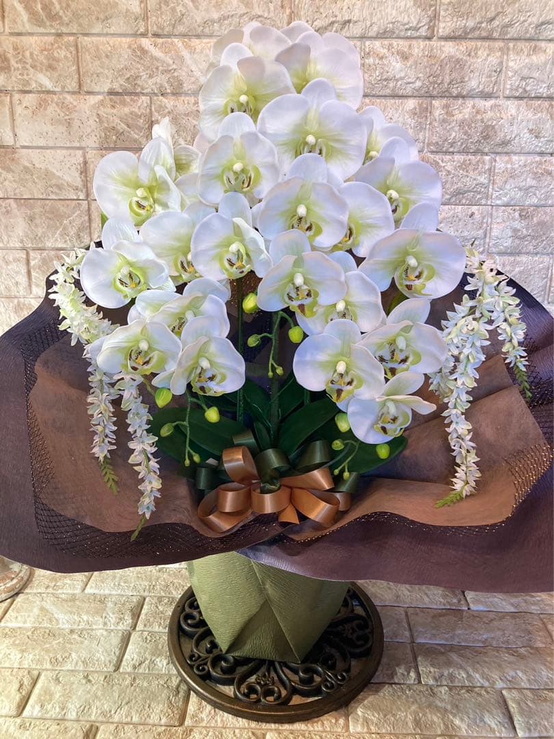 光触媒　人工観葉植物　ウォールグリーン　フェイクグリーン　リアル胡蝶蘭7848