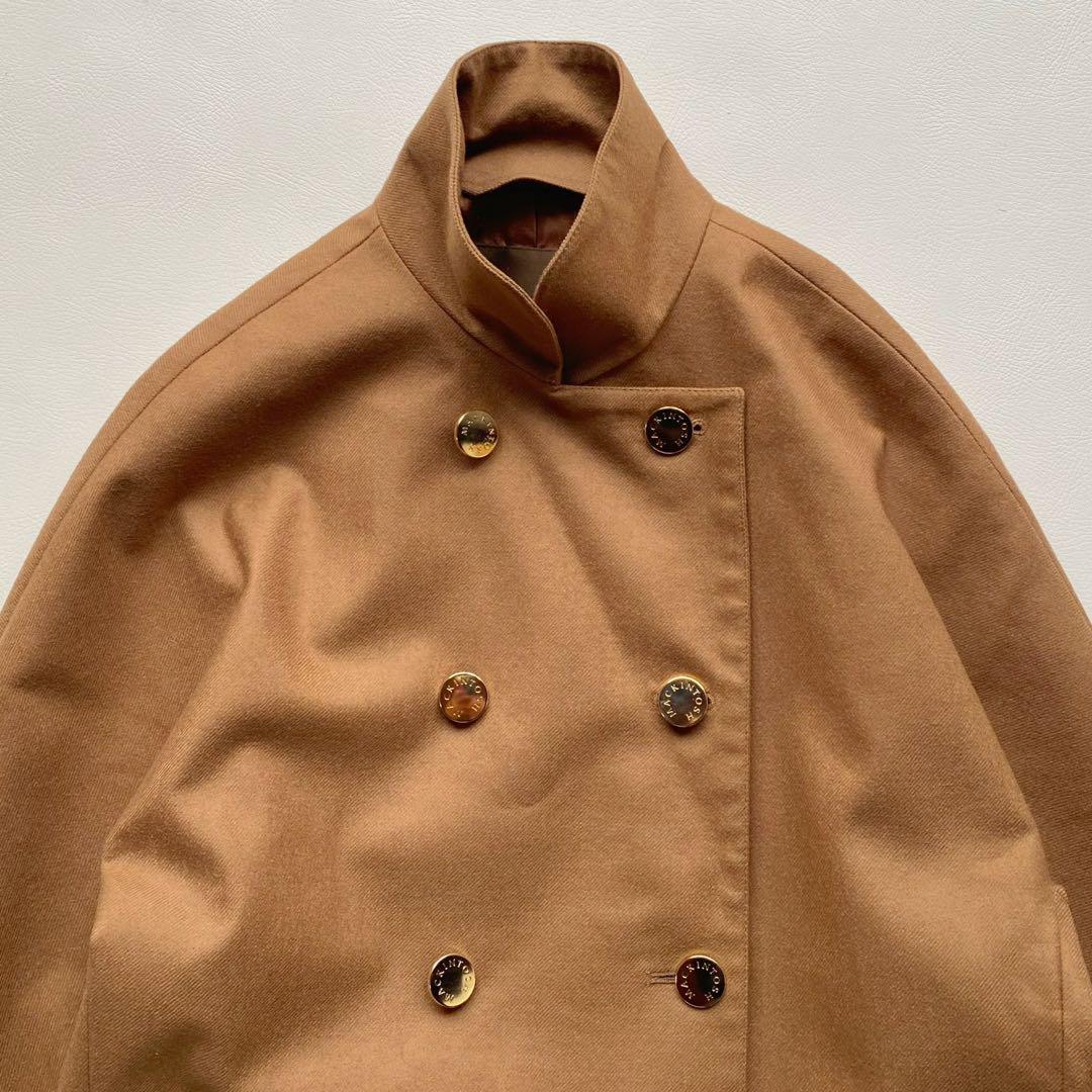 【英国製/金ボタン】マッキントッシュ ウール ダブルコート 34 キャメル