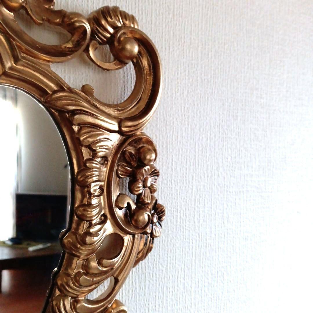ロココ調ミラー イタリア製 ヴィンテージ調 壁掛けミラー