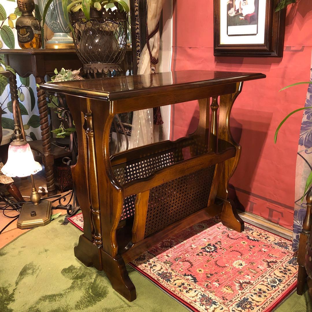 美品　カリモク　ヴィンテージ　コロニアル サイドテーブル