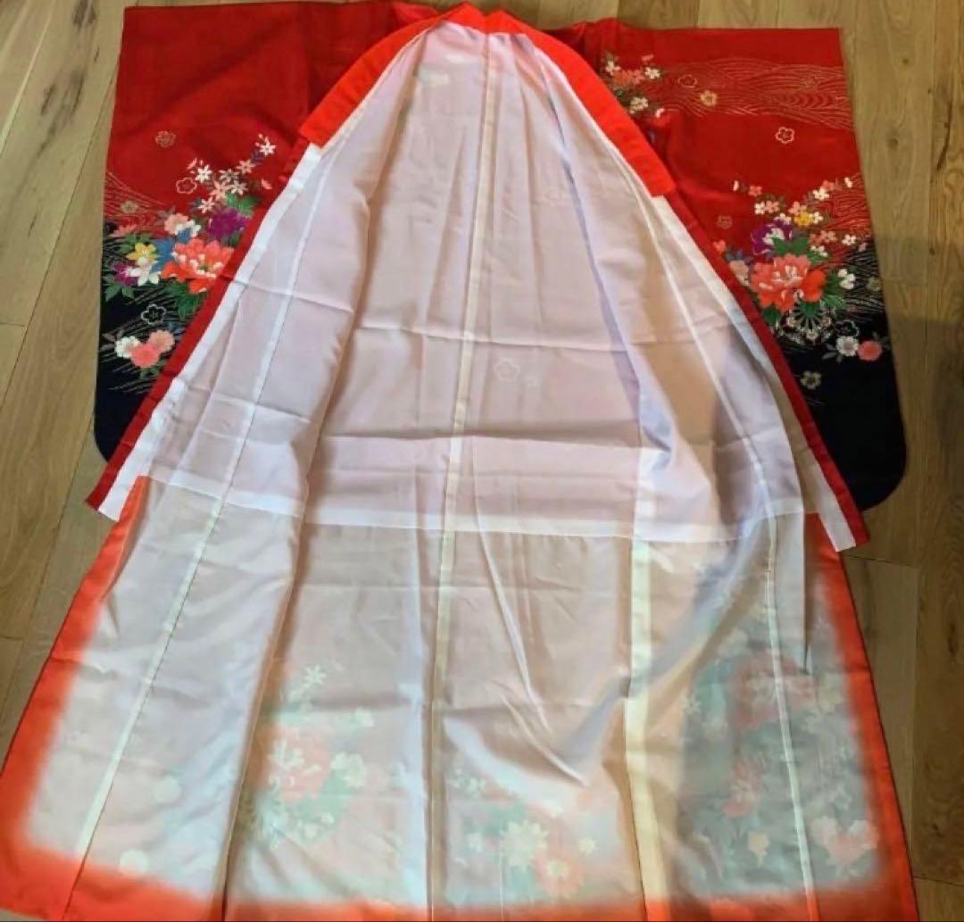 【値下げ】七五三 女の子 着物セット 赤色