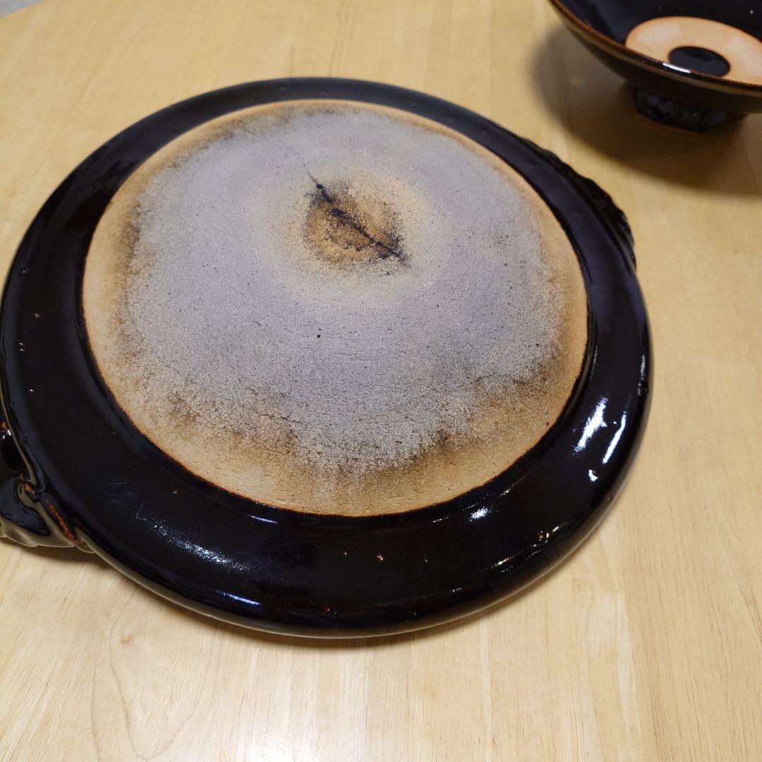 土楽窯 黒鍋 尺一寸