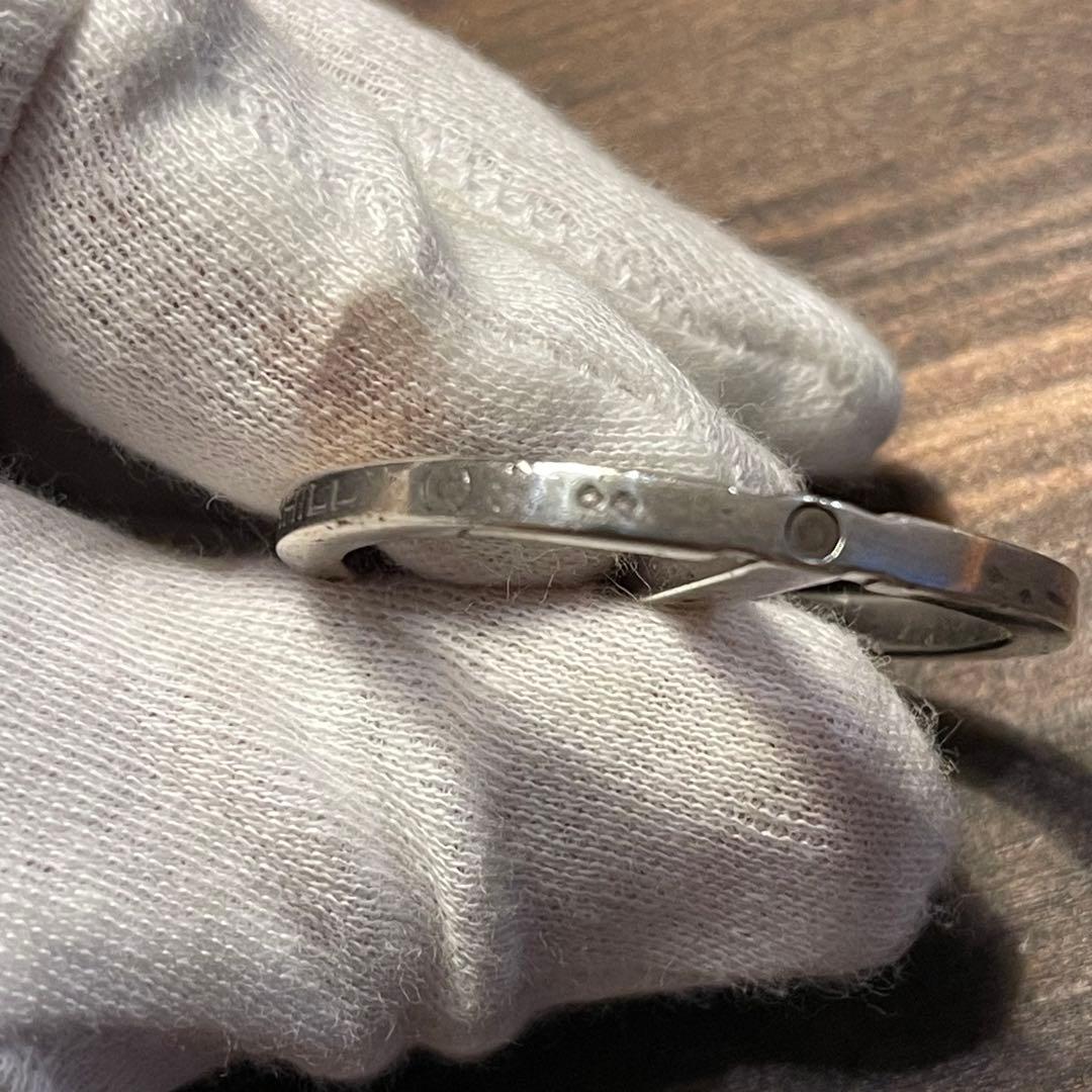 ダンヒル　dunhillシルバー製　dマークキーホルダー ケース付き