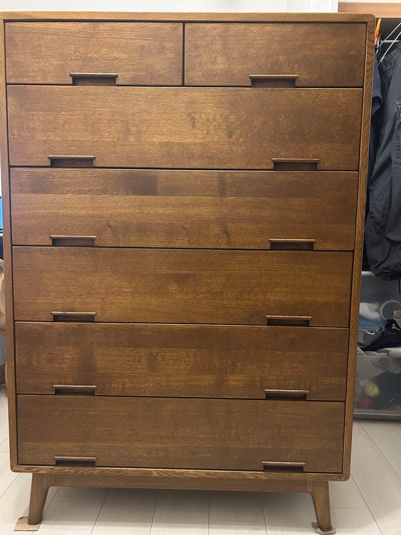 [送料込み] 大塚家具 洋服ダンス オーク 6段　美品