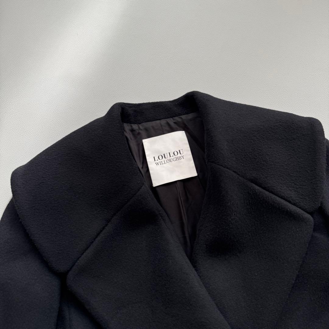 22AW　ルルウィルビー　ビーバーミドル丈コート　ウールコート　ブラック　美品
