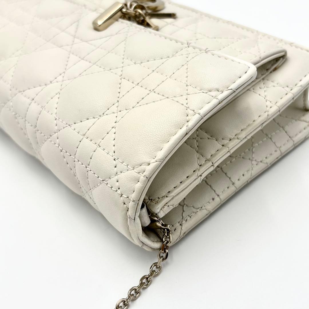 美品✨Dior カナージュ デイリー チェーンウォレット ポーチ