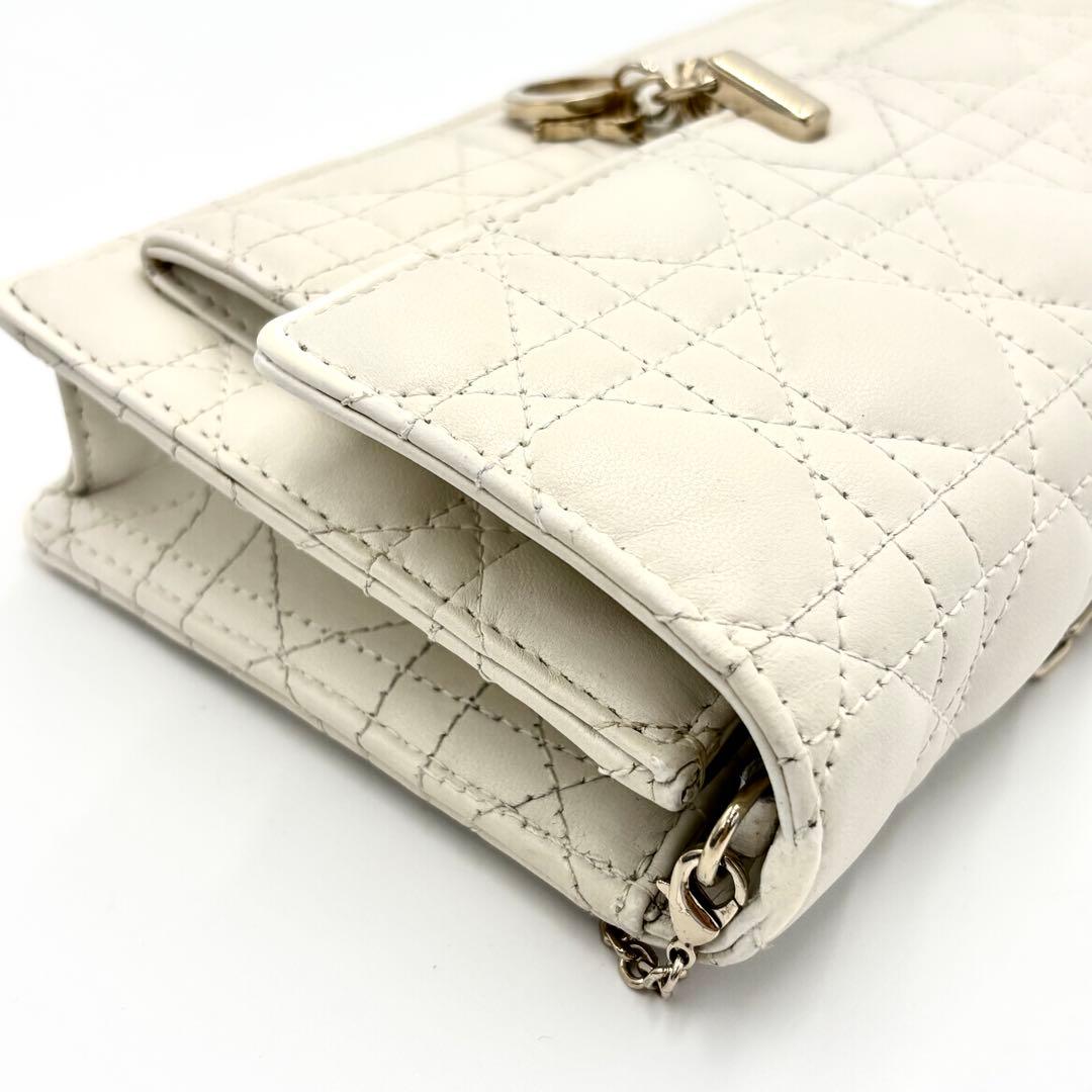 美品✨Dior カナージュ デイリー チェーンウォレット ポーチ