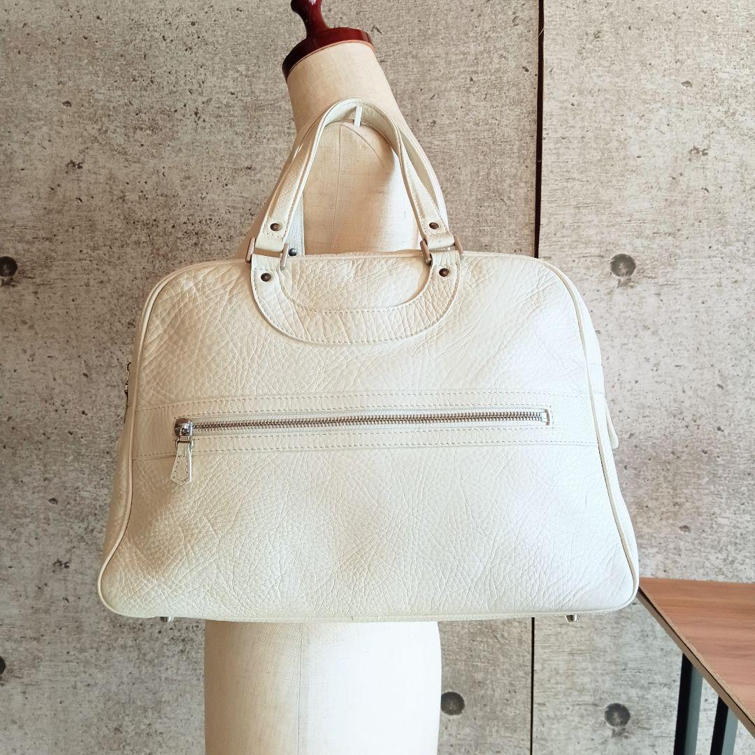 美品 ジャックルコー リスボン レザー トートバッグ 鞄 白 レディース メンズ