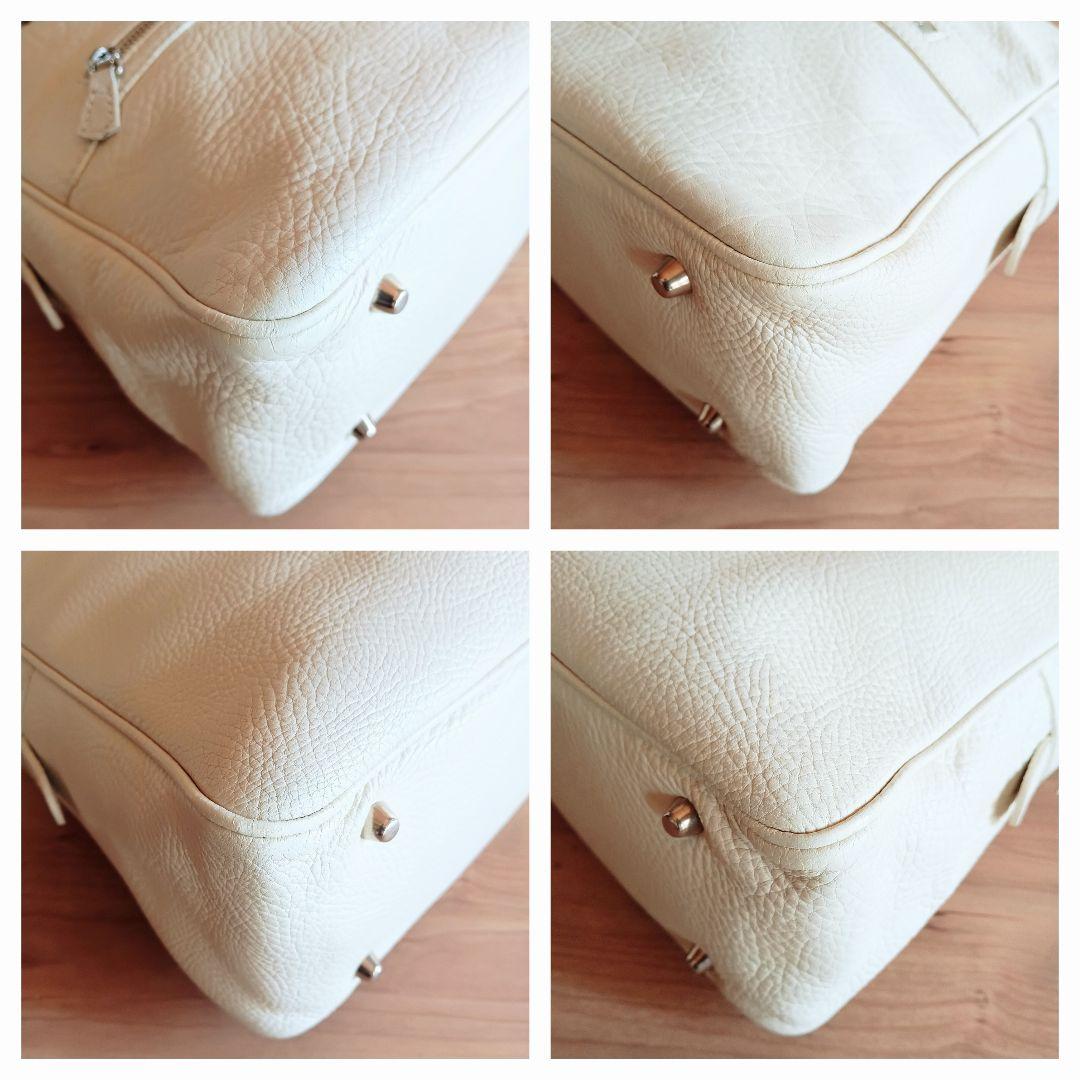 美品 ジャックルコー リスボン レザー トートバッグ 鞄 白 レディース メンズ