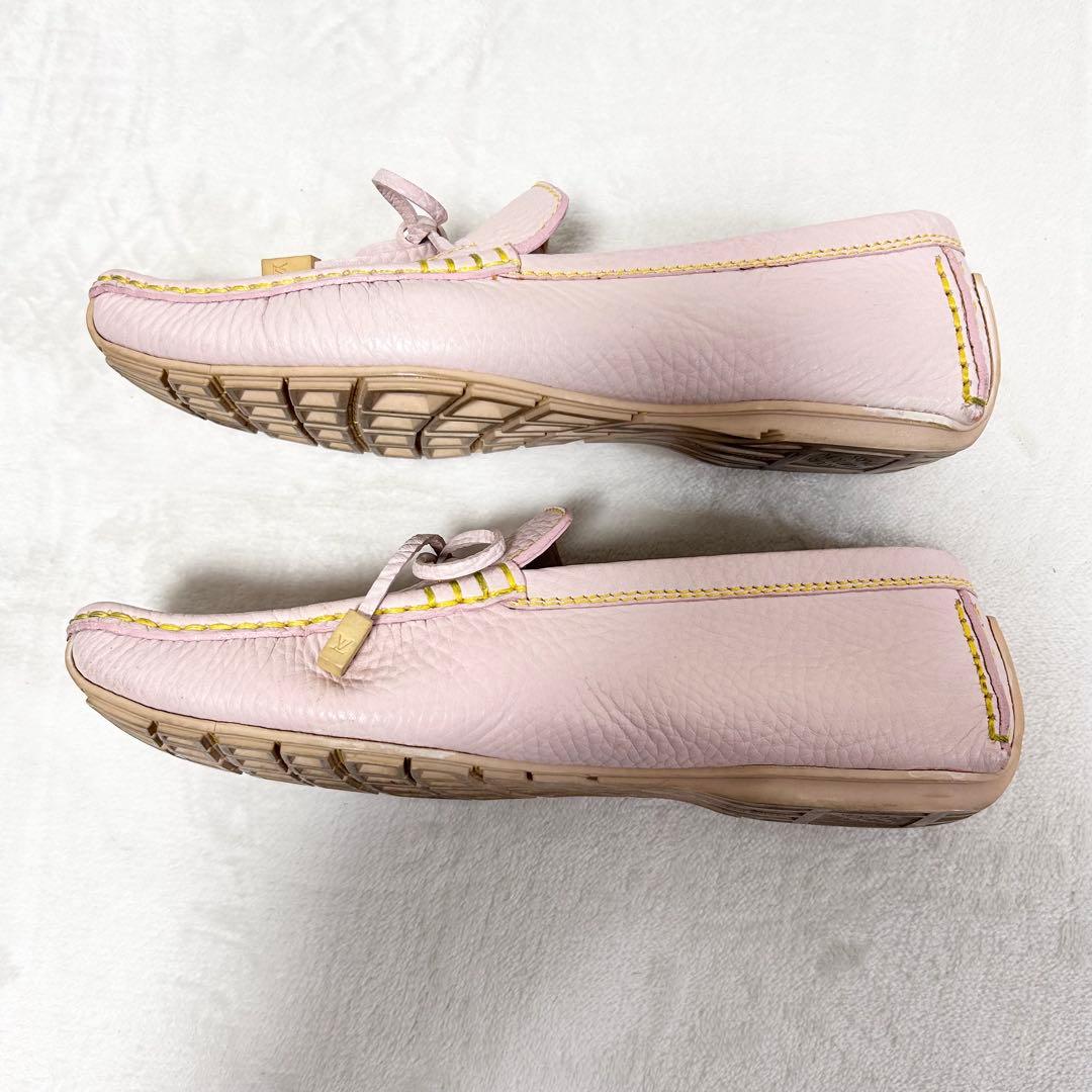 ルイ ヴィトン レザー ドライビングシューズ 37.5 ロゴリボン