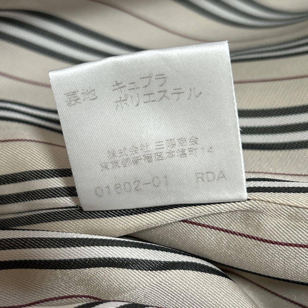 バーバリーロンドン ウール ピーコート ロゴボタン ストライプ裏地 9 ブラック