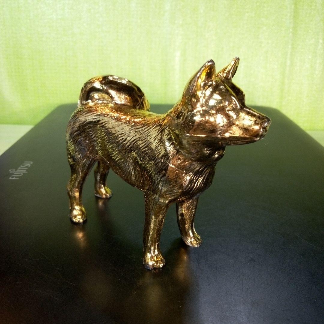 柴犬？　犬の置物　金色　ゴールド　GOLD　金ピカ　フィギュア　オブジェ