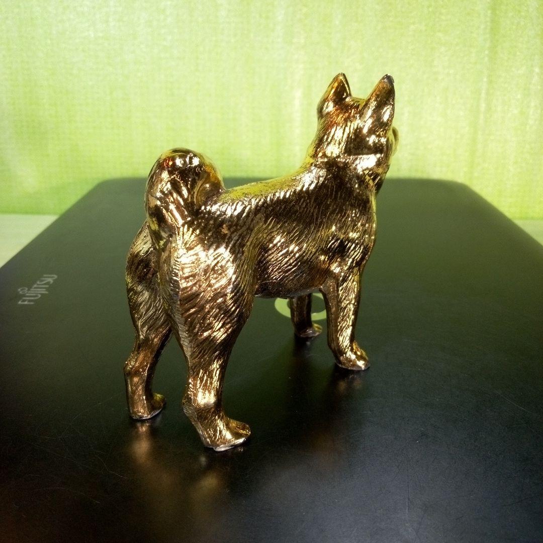 柴犬？　犬の置物　金色　ゴールド　GOLD　金ピカ　フィギュア　オブジェ